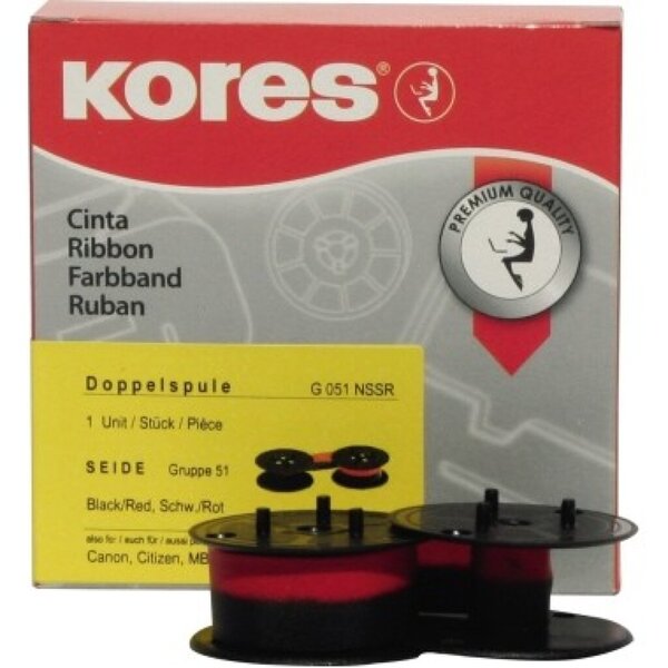 Farbband Gr. 51NS, schwarz/rot, Seide