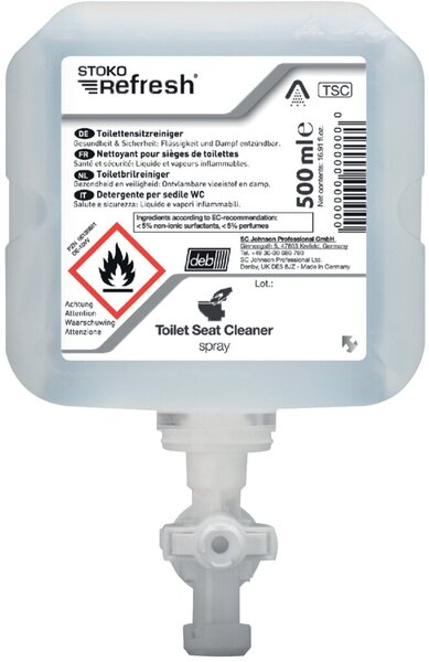 Toilettensitzreiniger Stoko Refresh Toilet Seat Cleaner, Spray, 500ml alkoholhaltiges Spray zur hygienischen Reinigung des WC-Sitzes