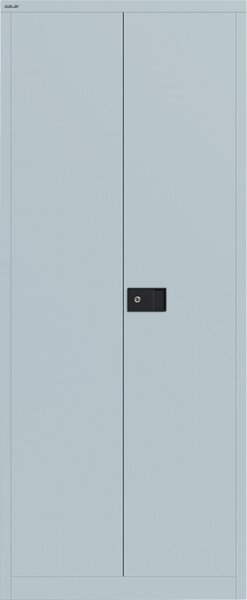 Flügeltürenschrank Universal, 1950 x 800 x 400 mm, 5 Ordnerhöhen, 4 Fachböden, abschließbar, lichtgrau