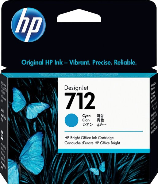 Tintenpatrone 712, für HP Drucker, 29 ml, cyan