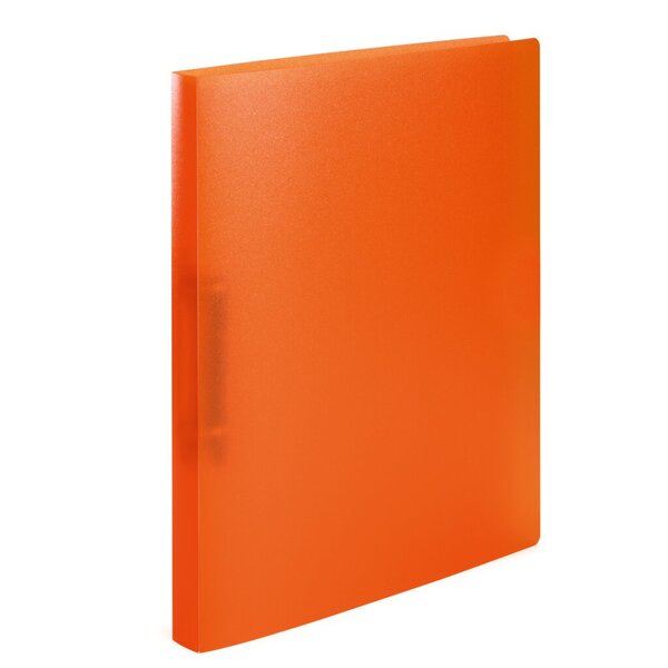 Ringbuch, DIN A4, PP, 25 mm Rücken, 2-D-Ringmechanik, Niederhalter, transluzentorange, 3 Stück