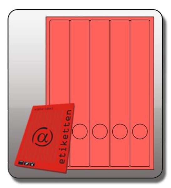 Rückenschild, lang/schmal, 285 x 39 mm, rot, 100 Blatt