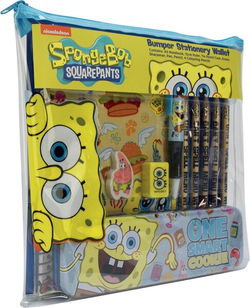 SpongeBob Schreibwaren Set 11-teilig, farbenfrohes, umfassendes Schreibwaren-Ensemble