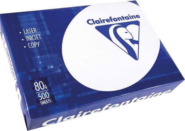 Kopierpapier Clairalfa, DIN A4, 4-fach gelocht, 80g/qm, weiß, 171 CIE, Packung à 500 Blatt
