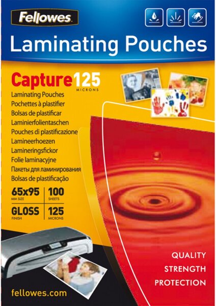 Laminierfolie, 65 x 95 mm,125 µm, glänzend, 100 Seiten, transparent