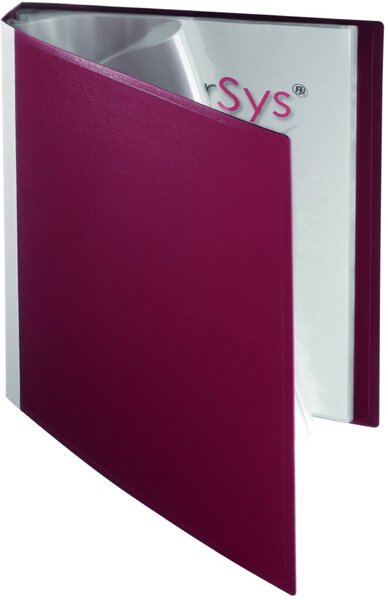 Sichtbuch DIN A4, 40 Hüllen, Rückenschildtasche, Rücken 27 mm, 310 x 240 x 27 mm, bordeaux