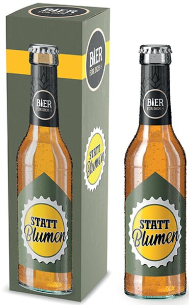 Bier 0,33l, untergäriges Lagerbier, Motiv Statt Blumen