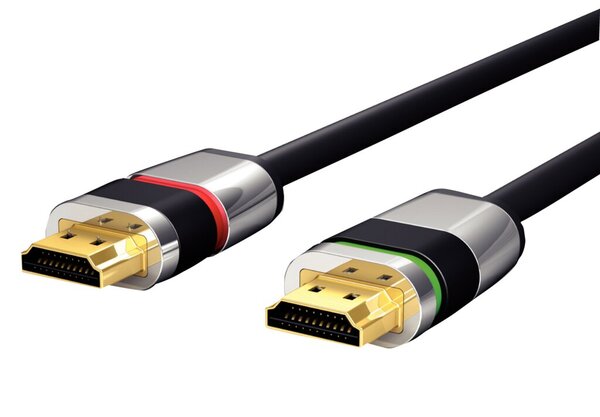 HDMI-Kabel, 2 m, Ultimate Serie High-Speed mit Ethernet, 4K, 3D, Full HD 2.0, vergoldet, Ultra Lock System Sicherheitsverschluss