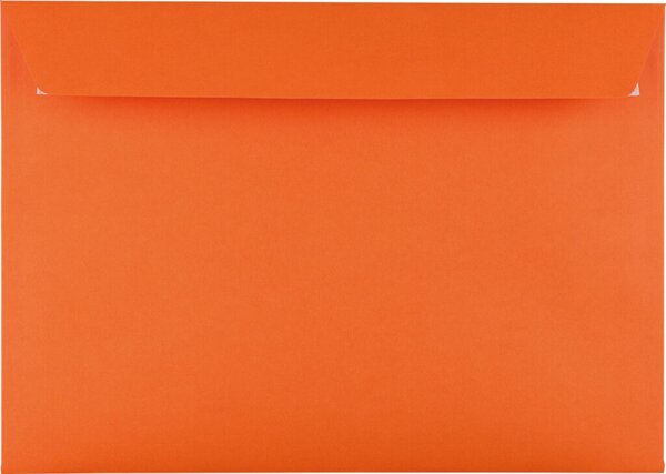 Briefumschlag DIN C4, ohne Fenster, haftklebend, Längsseite offen, orange, 120g/qm, 324 x 229 mm, 200 Stück