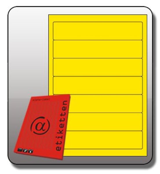 Rückenschild, selbstklebend, kurz/schmal, 190 x 38 mm, gelb, 100 Blatt, 700 Etiketten