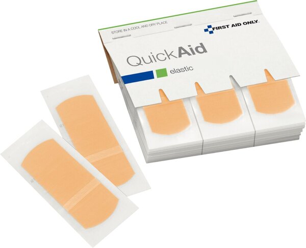 QuickAid Nachfüllpack wasserfeste Pflaster, 45 Stück 72 x 25 mm, Textilgewebepflaster
