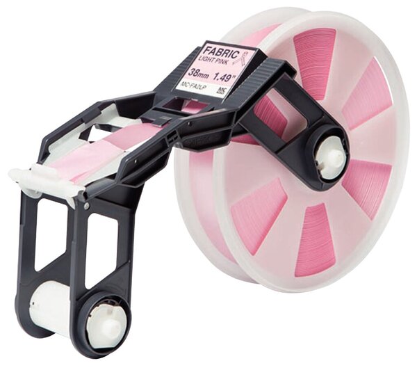 Schriftbandkassette, MC-FA2LP, 38 mm breit / 300 m lang, Textilband, pink, für Tape Creator TP-M5000N