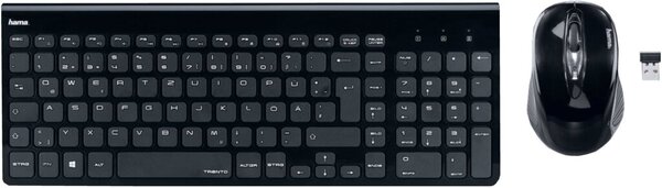 Tastatur-Maus Set Trento, Funk, 8 m Reichweite, schwarz
