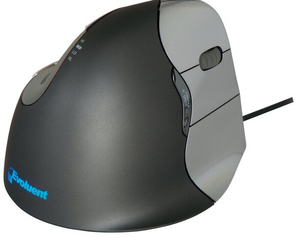 Vertikalmaus Evoluent4 für Rechtshänder, kabelgebunden, Kabellänge 215 mm, schwarz