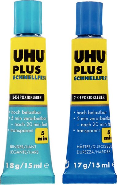 Plus Schnellfest UHU, 1 Tube Binder und 1 Tube Härter, 35g