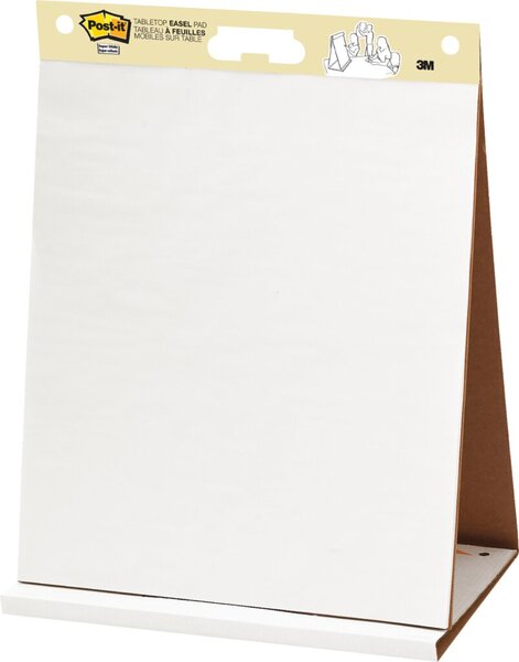 Flipchartblock Post-it Meeting Chart Table Top, 508 x 584 mm, blanko, 20 Blatt, weiß