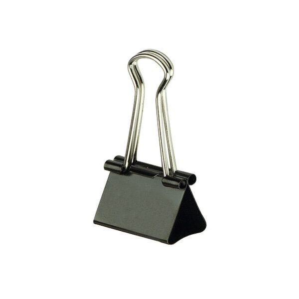 Foldbackklammern, schwarz, vernickelt, Breite 41 mm, Packung à 12 Klammern