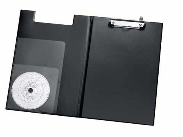 Klemmbrett, DIN A4, PVC-Folie, 10 cm Klemmweite, mit Stifthalterung, schwarz