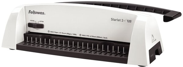 Plastikbindegerät Starlet 2+, Stanzleistung: bis 12 Blatt, Bindekapazität bis zu 120 Blatt, 16 mm Binderücken, in 2 Positionen