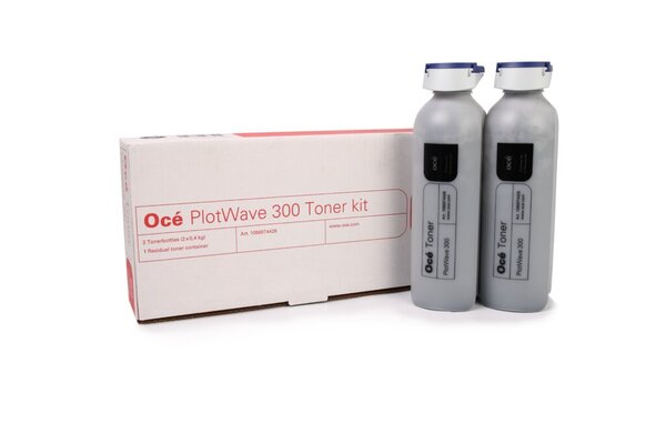 Toner für OCE Plotwave 300/350, 2 Flaschen à 0,4 kg, schwarz