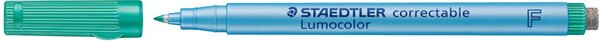 Folienstift Lumocolor® correctable, Strichstärke F - 0,6 mm, non-permanent/wasserlöslich, nachfüllbar, grün