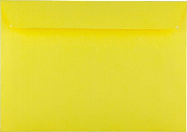 Briefumschlag DIN C4, ohne Fenster, haftklebend, Längsseite offen, intensivgelb, 120g/qm, 324 x 229 mm, 200 Stück