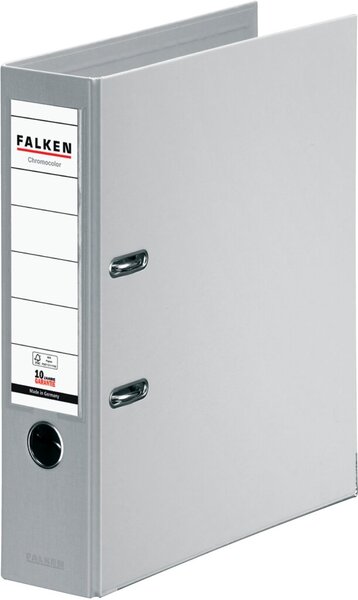 Ordner Chromocolor, DIN A4, PP, 80 mm, breit, auswechselbares Rückenschild, grau