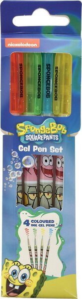 Gelstift Set SpongeBob, 4 Stifte in 4 Farben, verpackt in auffälligen Design, sortiert