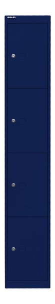 Schließfachschrank Office, 1 Abteil, 4 Fächer, abschließbar, aus Stahl, (H x B x T) 1802 x 305 x 305 mm, oxfordblau