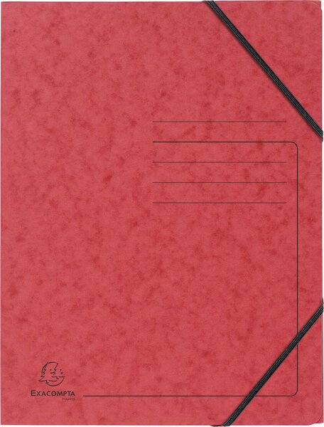 Eckspanner, DIN A4, ohne Klappen, Gummizugband, Colorspan, einfache Handhabung, rot