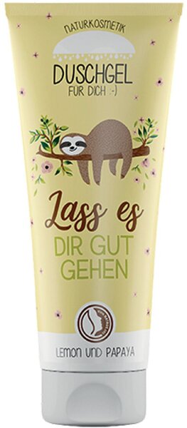 Duschgel 200ml, Lemon-Papaya Duft, Motiv Faultier