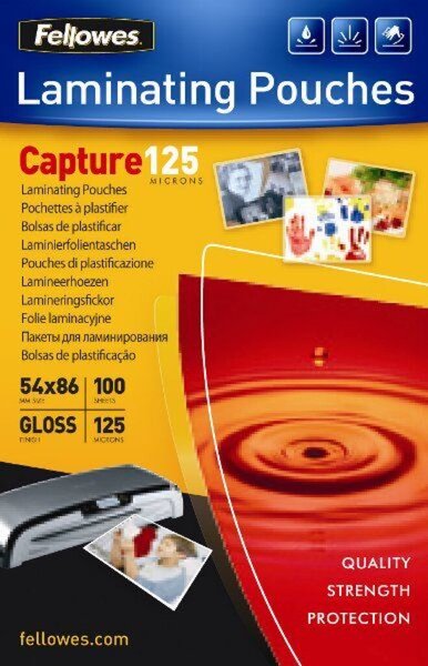 Laminierfolie, 54 x 86 mm, 125 µm, glänzend, 100 Blatt, transparent