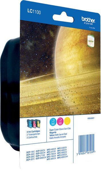 Rainbow Pack Tintenpatrone LC-1100, für Brother Drucker, 3 x ca. 325 Seiten, C/M/Y