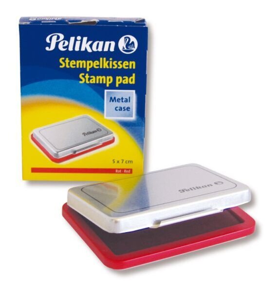 Stempelkissen, Metallic Gehäuse, Stempelfläche 5 x 7 cm, rot