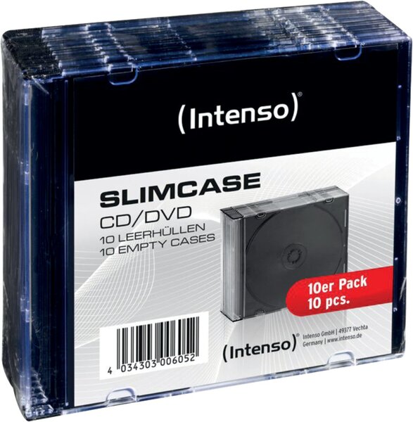 CD/DVD-Hülle, Slim Case, Kunststoff, schwarz, 10er Pack