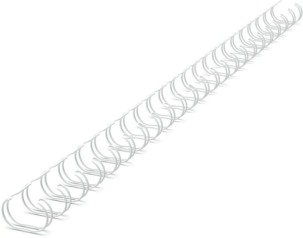Binderücken Renz Ring Wire 2:1, 9,5 mm, für 75 Blatt, weiß, 100 Stück