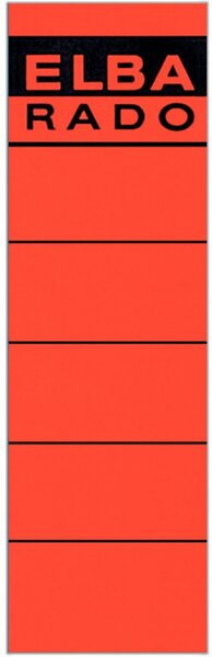 Rückenschild, kurz/breit, 190 x 59 mm, rot, 10 Rückenschild