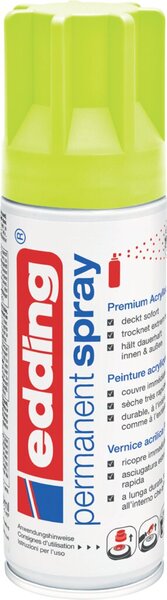 Permanentspray Premium Acryllack 5200, neongelb matt, Sprühbreite ca. 5-6 cm, witterungsbeständig, extrem lichtbeständig