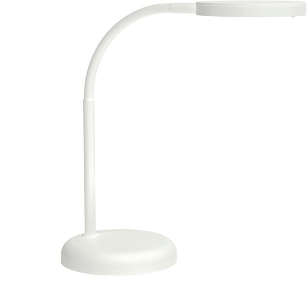 LED-Tischleuchte MAULjoy, weiß, matte Oberfläche, warmweiß, Energieeffizienzklasse D, Lebensdauer Leuchtmittel 15.000 Stunden, Schalter am Leuchtenkopf