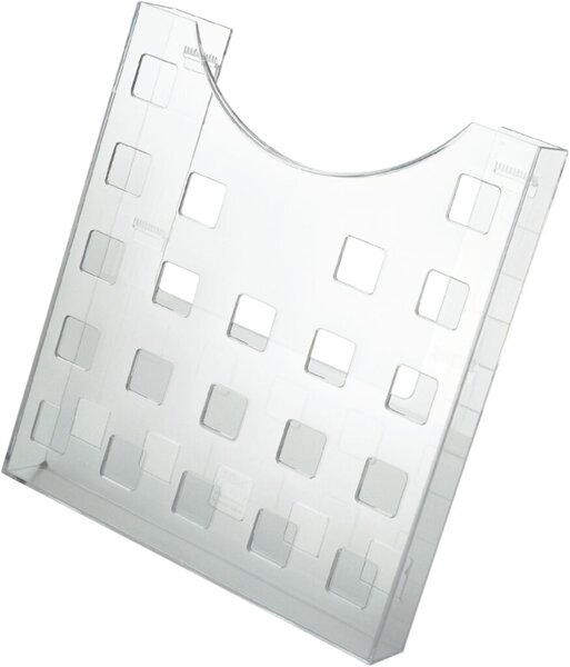 Tischprospekthalter, glasklar, für 1 x A4 hoch, frei stehend, 1-fach, Breite: 240 x Höhe: 263 x Tiefe 40 mm.