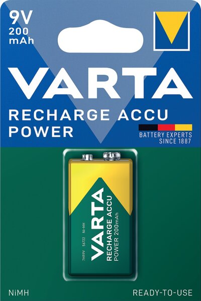 Akku NiMH, E-Block, Recharge Power, vorgeladen, 6LR61, 9V, 200mAh, 1 Akku
