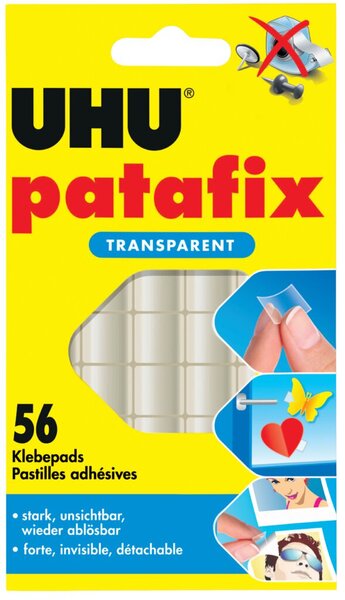 Klebepads patafix, transparent, wiederablösbar, 56 Stück