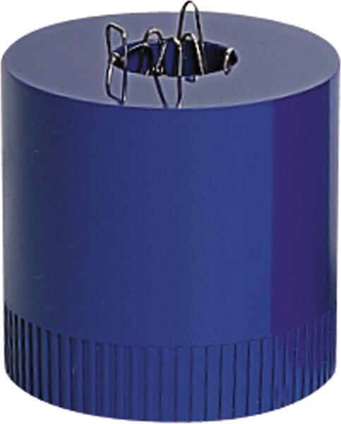 Büroklammerspender clip-boy, royalblau, rund, magnetisiert, Ø 70 x 70 mm, inklusive Büroklammern