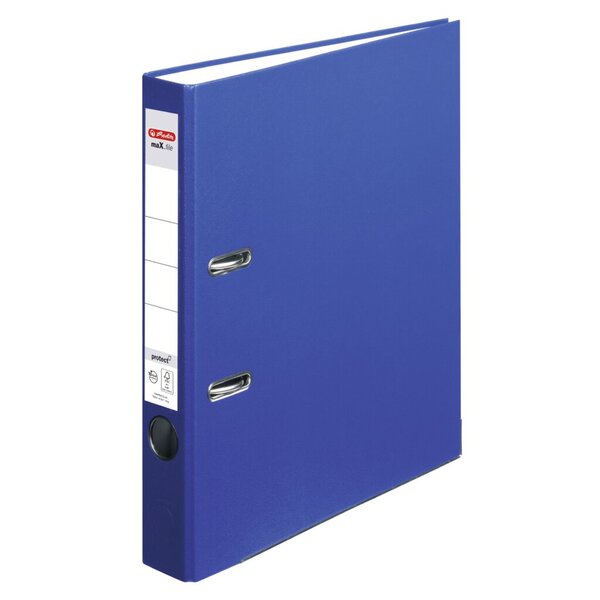Ordner maX.file, DIN A4, PP, 50 mm, schmal, auswechselbares Rückenschild, blau
