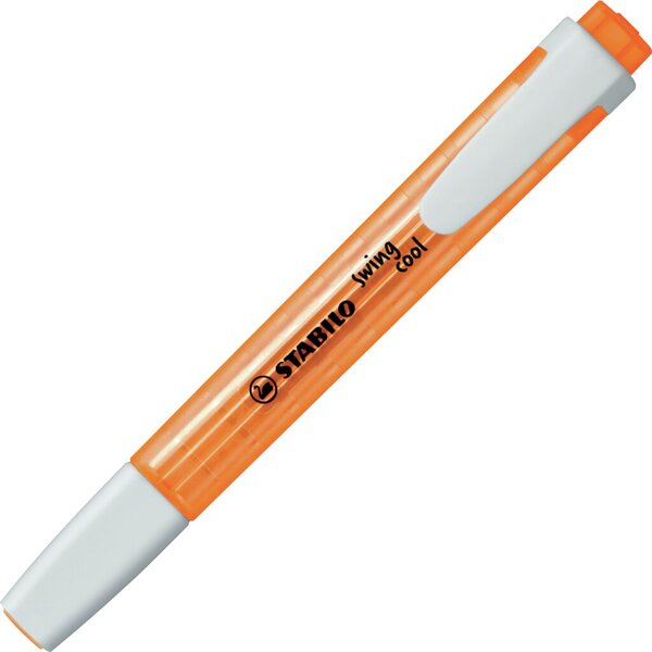 Textmarker swing cool, Keilspitze, Strichstärke 1 + 4 mm, mit Clip, pastell, orange