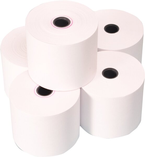 Thermorolle, 57 mm x 25 m (Ø 46 mm) (Hülse Ø 12 mm) für Kassen, 5 Rollen, Artikel ist Bisphenol A frei