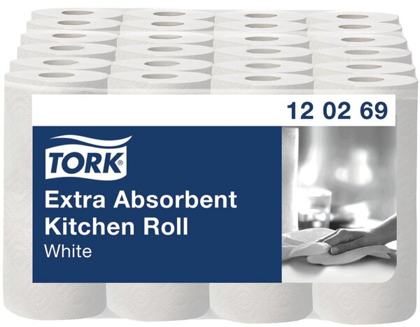 Küchenrolle, 2-lagig, weiß, geprägt, Packung à 2 x 64 Blatt