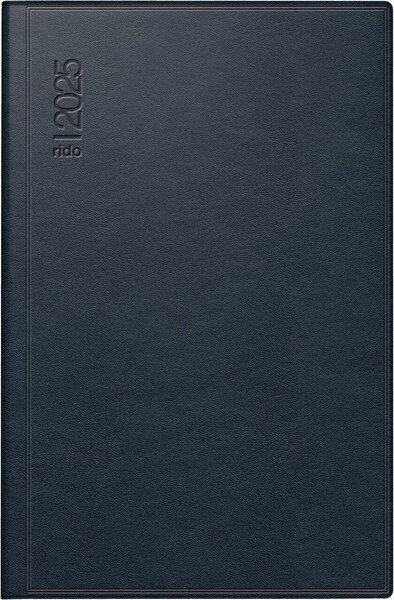 Taschenkalender partner/Industrie I, DIN A7, 1 Woche/2 Seiten, Leder-Einband, schwarz