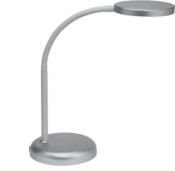 LED-Tischleuchte MAULjoy, silber, matte Oberfläche, warmweiß, Energieeffizienzklasse D, Lebensdauer Leuchtmittel 15.000 Stunden, Schalter am Leuchtenkopf