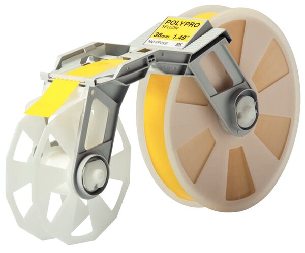 Schriftbandkassette, MC-PP2YE, 38 mm breit / 300 m lang, Plastikband, gelb, für Tape Creator TP-M5000N